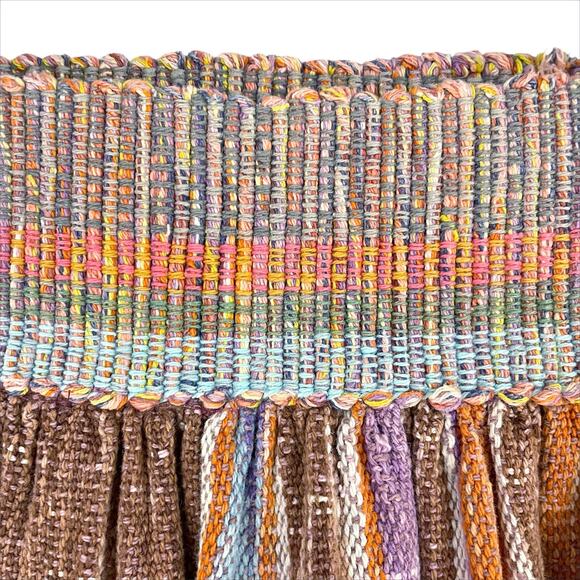 PEGGY KONDO Vintage Hand Dyed & Woven Striped Tapestry Skirt Size M (estimated) - Picture 5 of 8